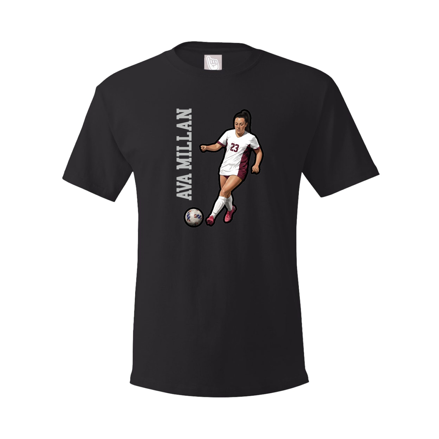 Youth Tee — Name Vertical in Black