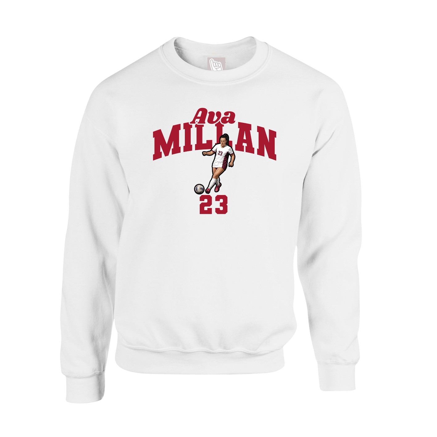 Fleece Crew — Signature Arch in White
