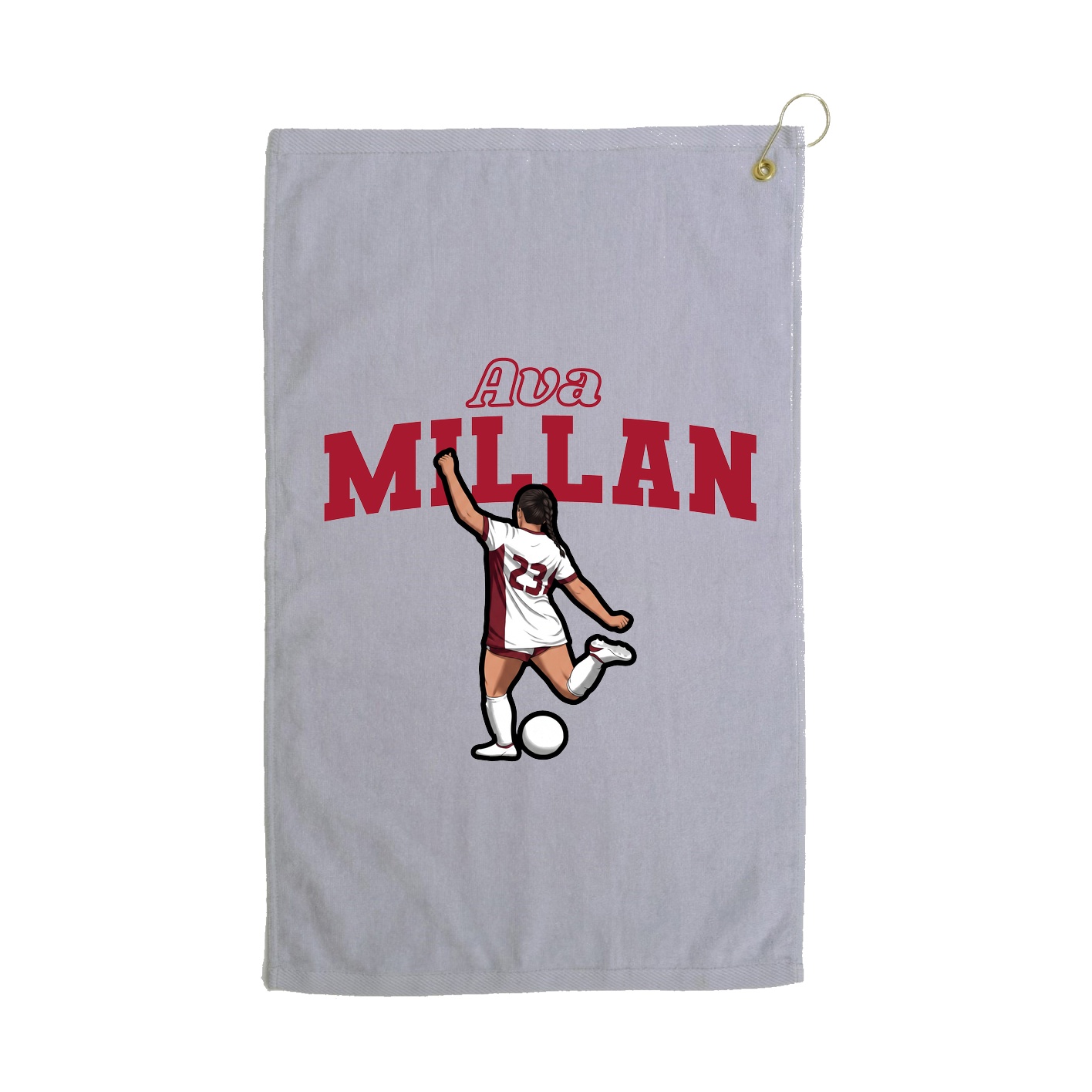 Golf Towel — Name Arch in Grey