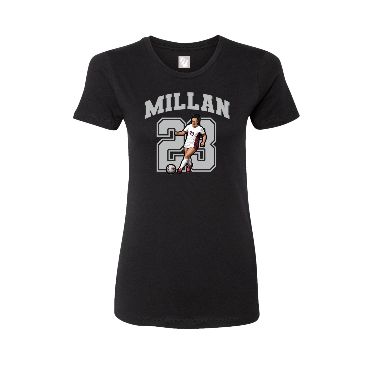 Fitted Women's Tee — Number in Black