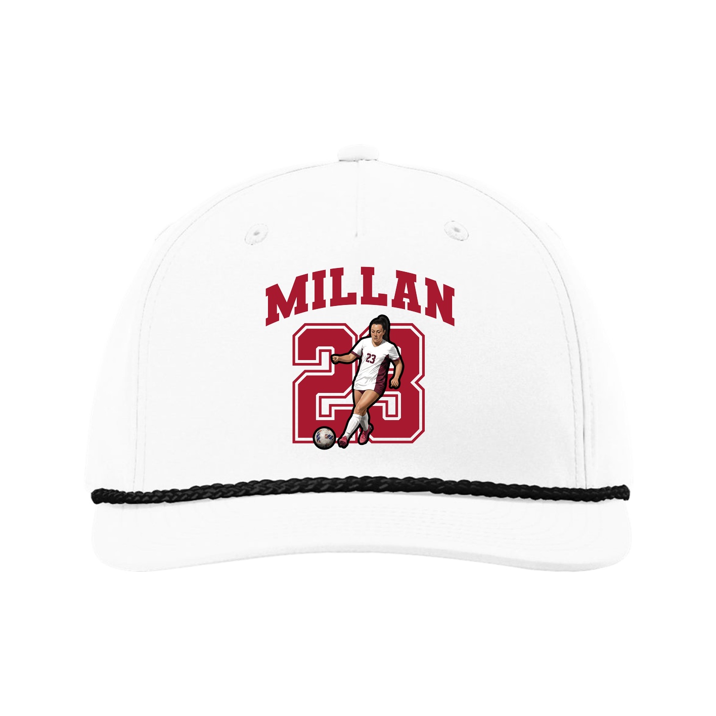 Five-Panel Classic Rope Cap — Number in White
