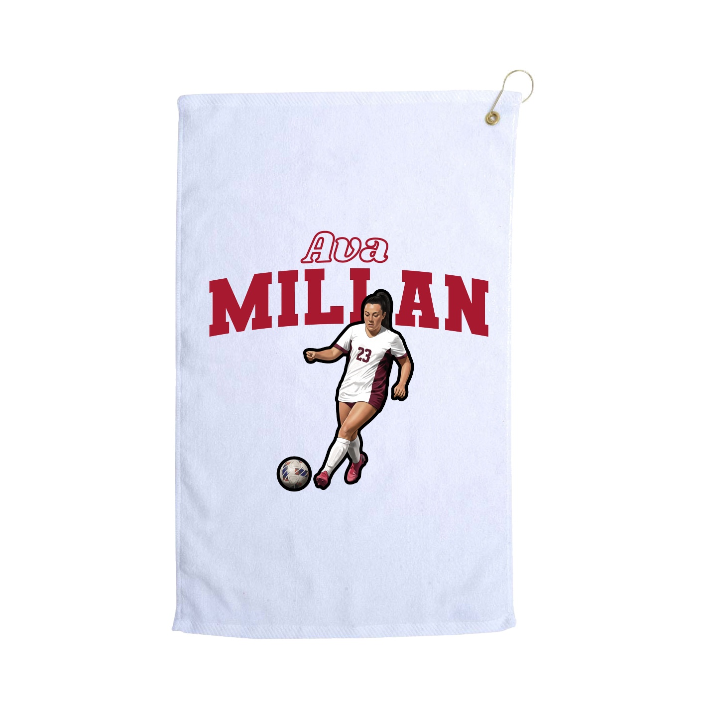Golf Towel — Name Arch in White