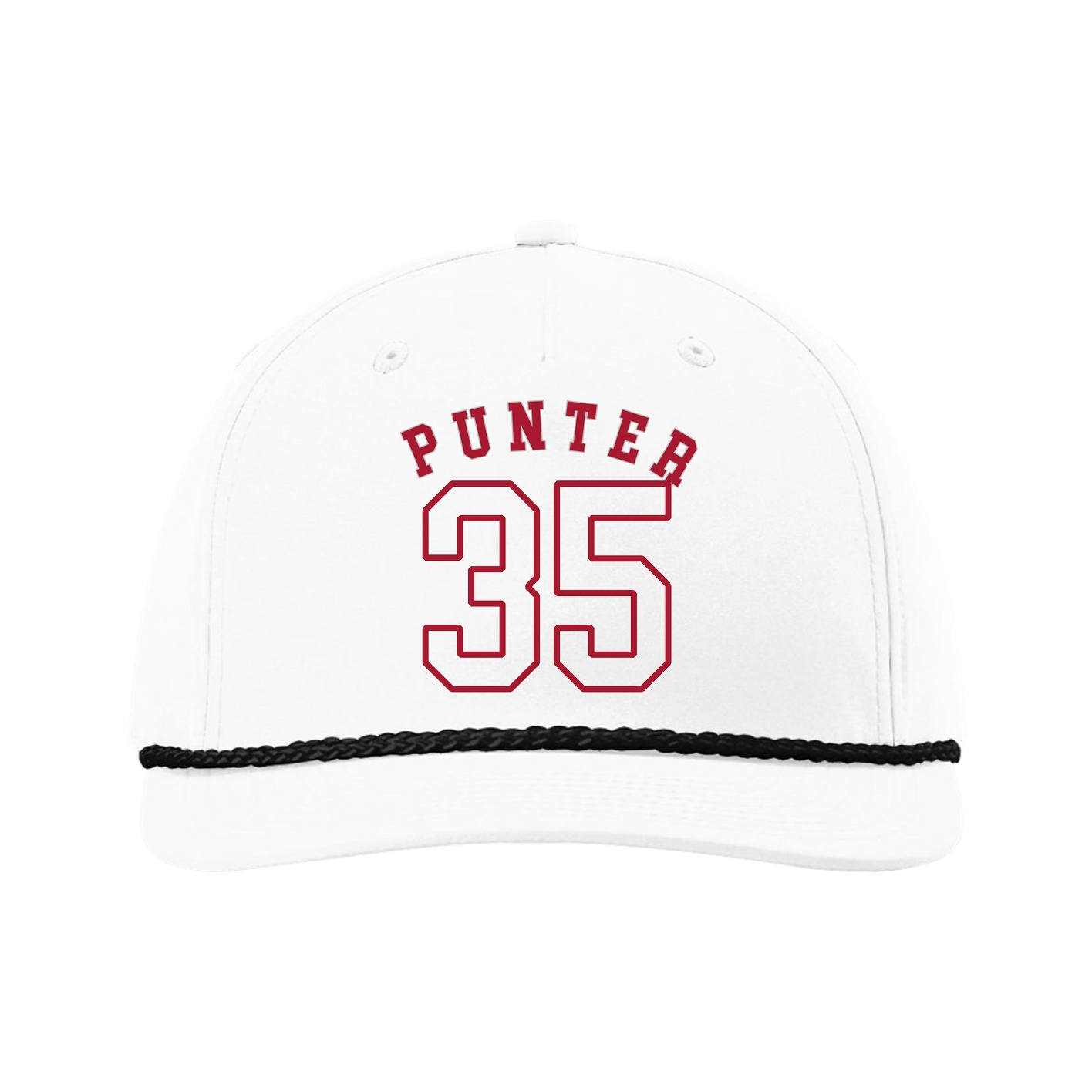Five-Panel Classic Rope Cap — Shirsey Arch in White