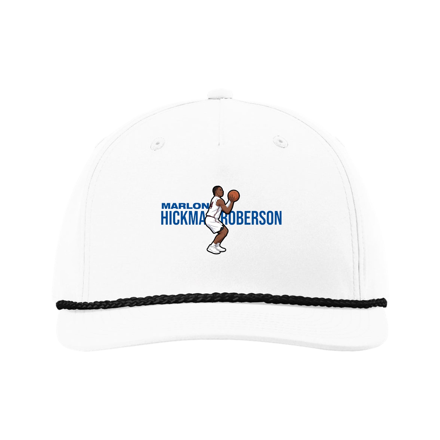 Five-Panel Classic Rope Cap — Player Name in White