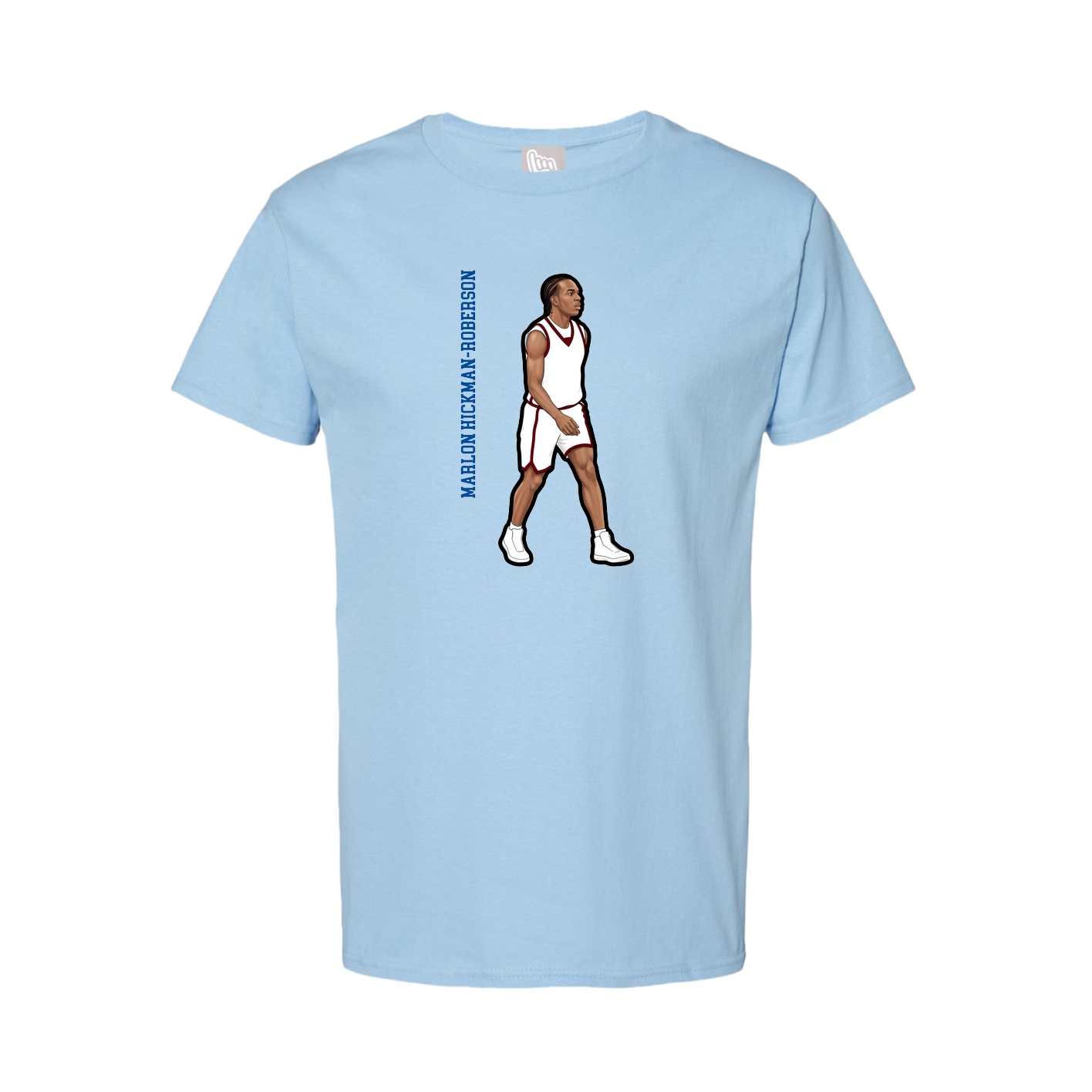 Tee — Name Vertical in Light Blue