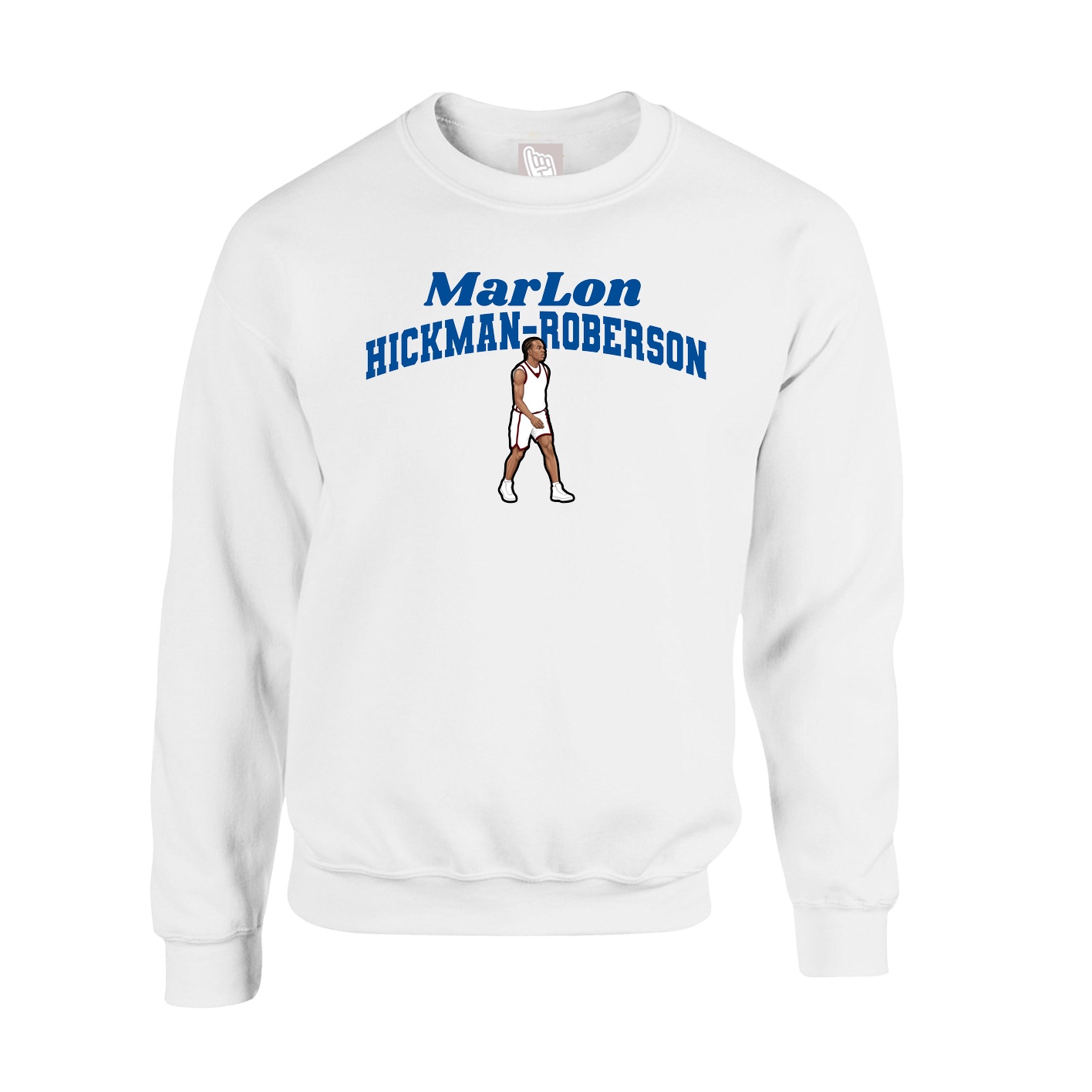 Fleece Crew — Signature Arch in White
