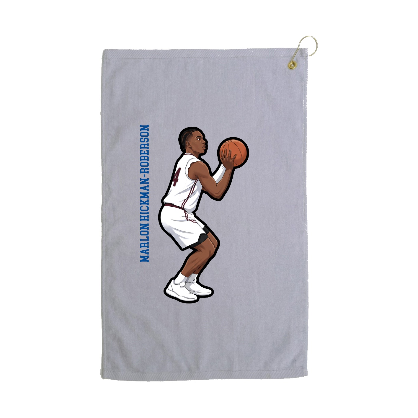 Golf Towel — Name Vertical in Grey