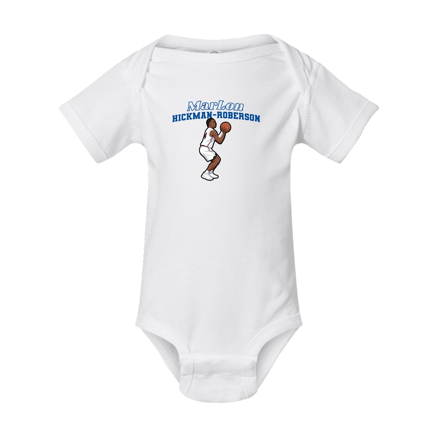 Baby Onesie — Name Arch in White