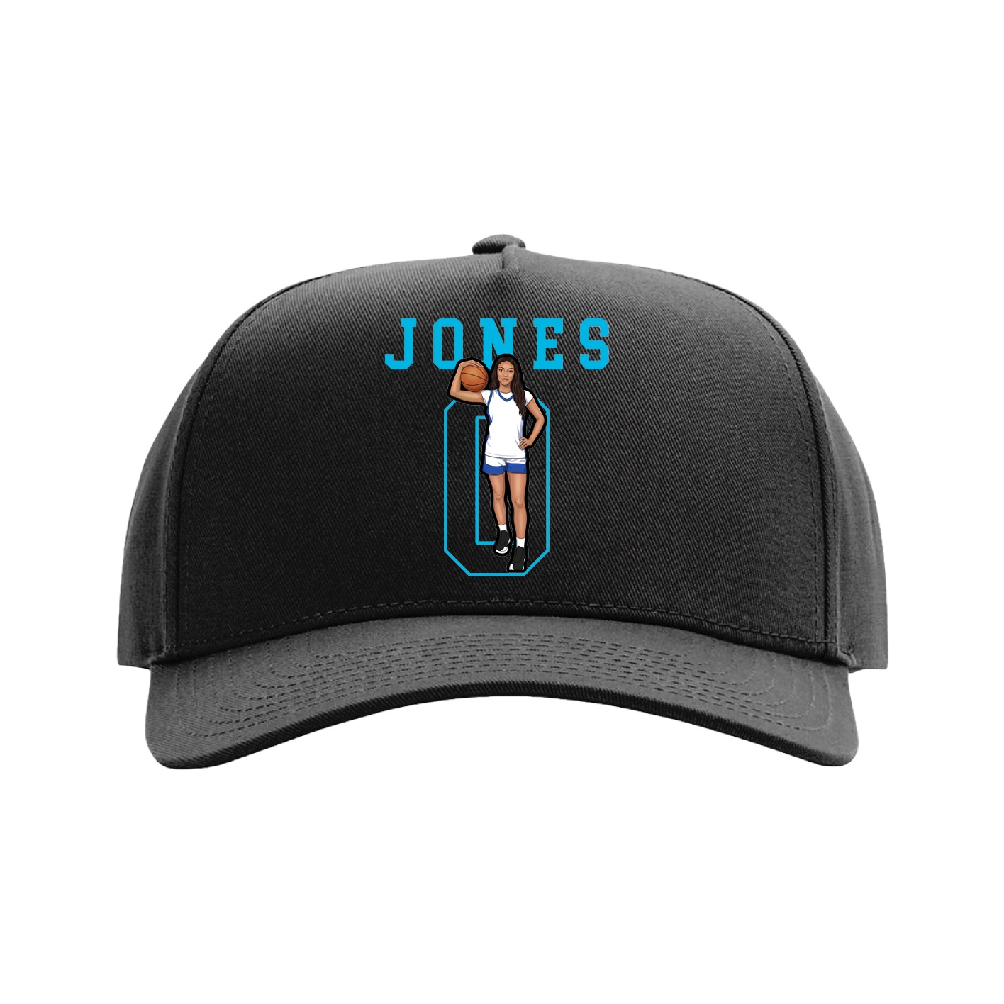 Full Fabric Five-Panel Champ Cap — Shirsey in Black