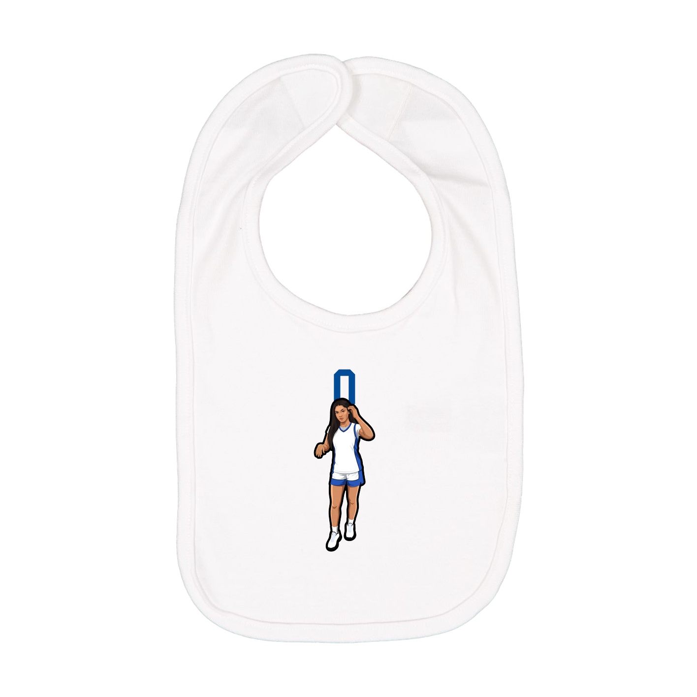Infant Bib — Number Top in White