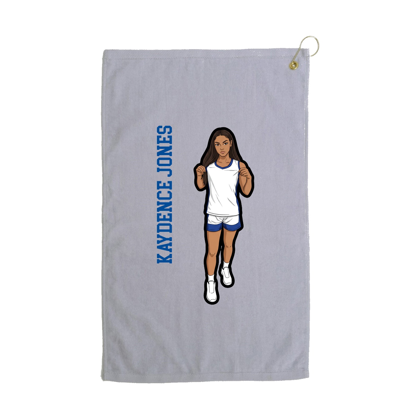 Golf Towel — Name Vertical in Grey