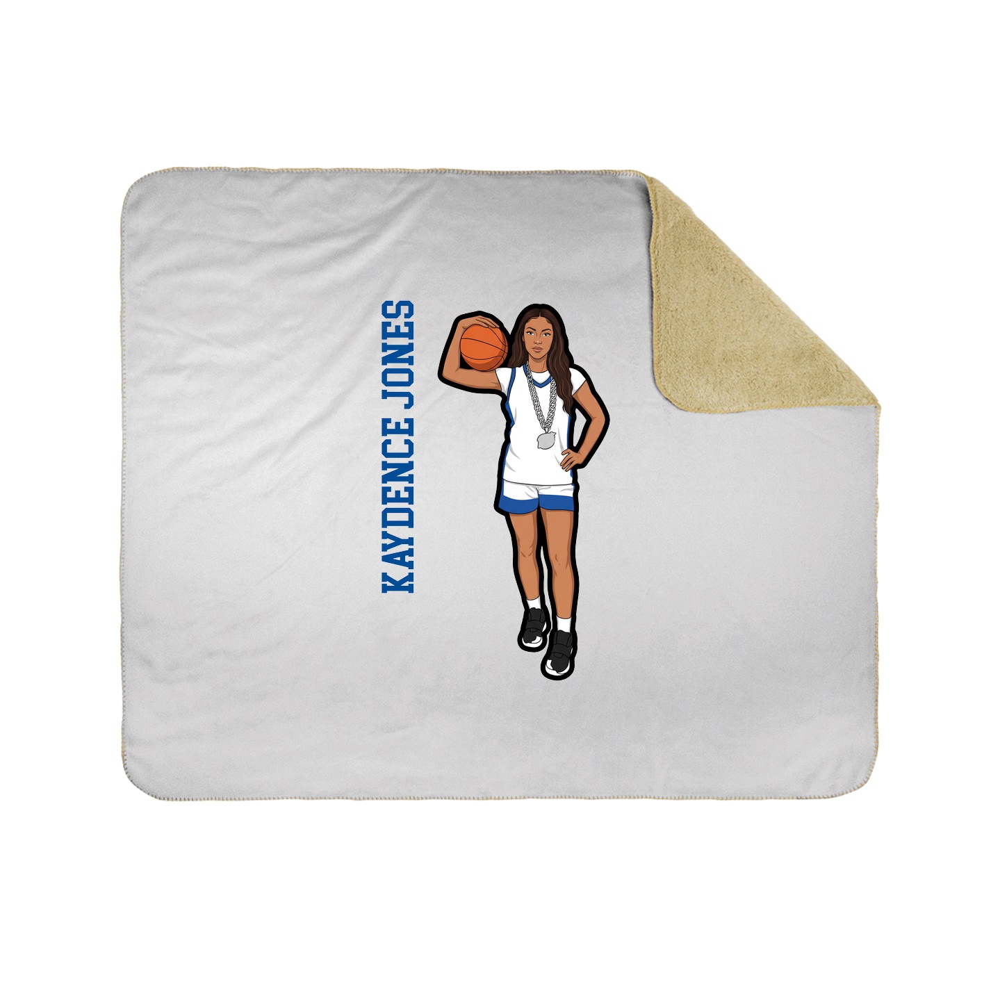 Throw Blanket — Name Vertical in White