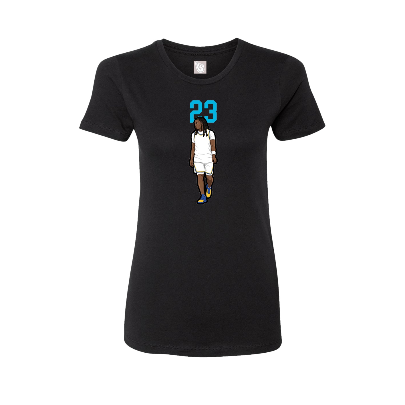 Fitted Women's Tee — Number Top in Black