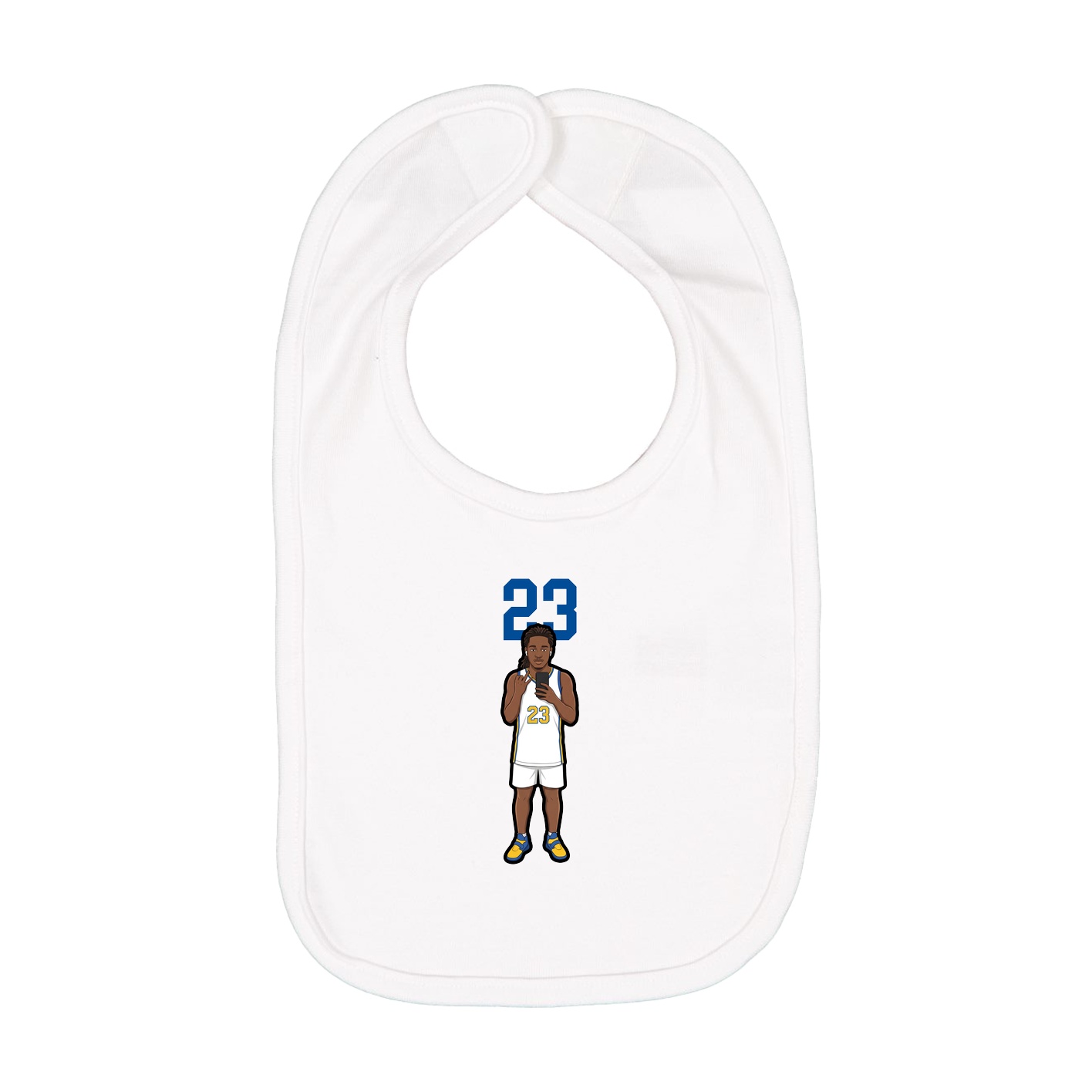 Infant Bib — Number Top in White