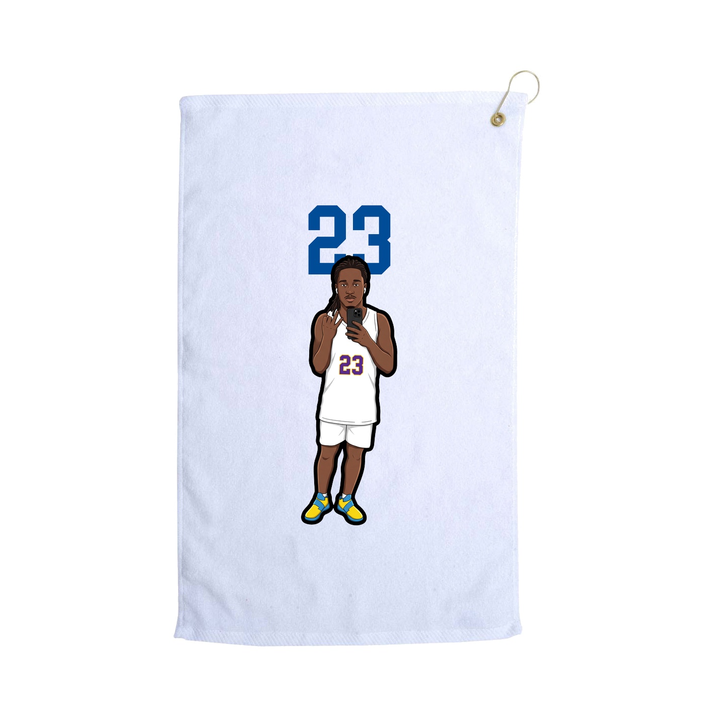 Golf Towel — Number Top in White