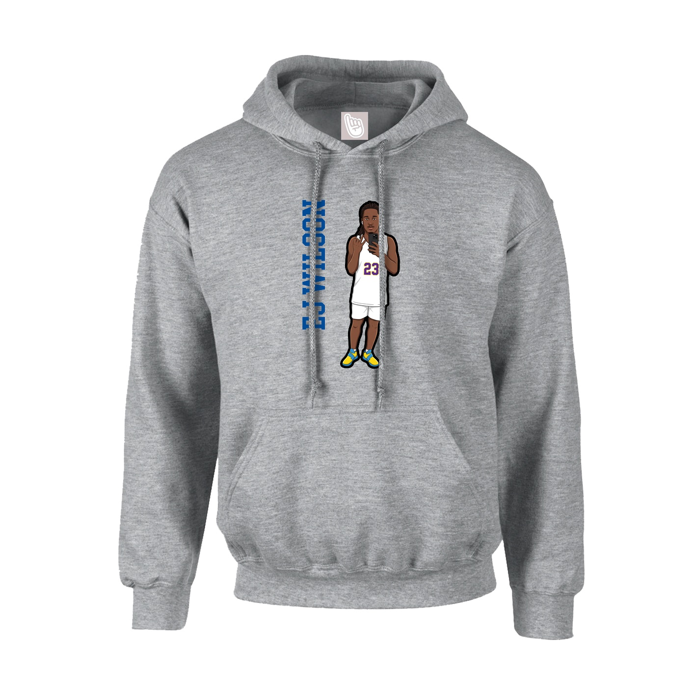 Hoodie — Name Vertical in Grey