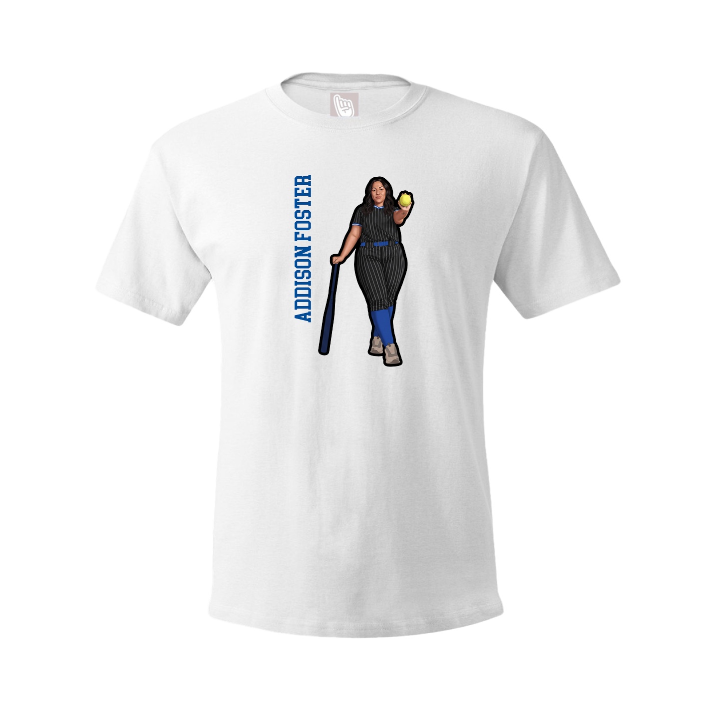Youth Tee — Name Vertical in White
