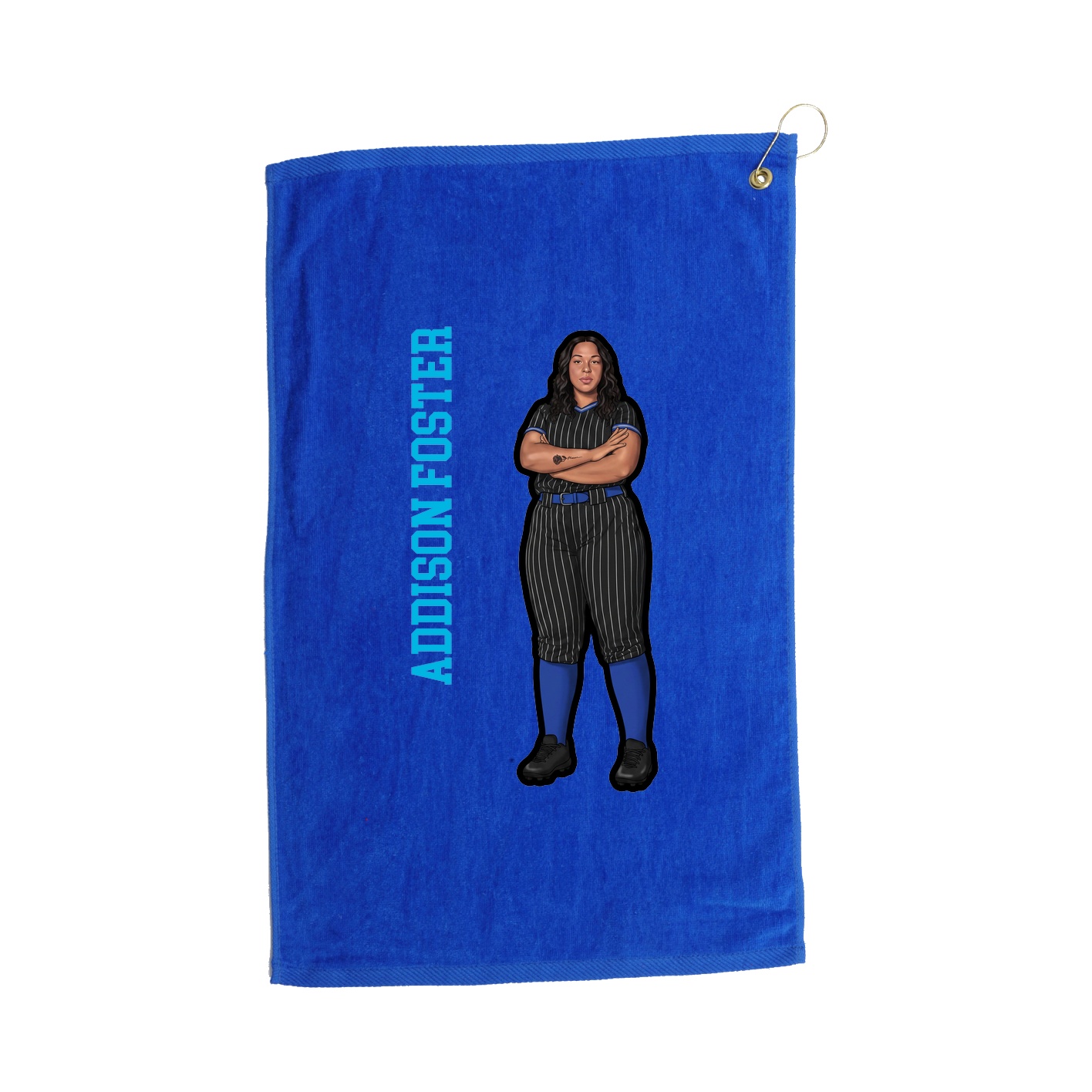 Golf Towel — Name Vertical in Royal