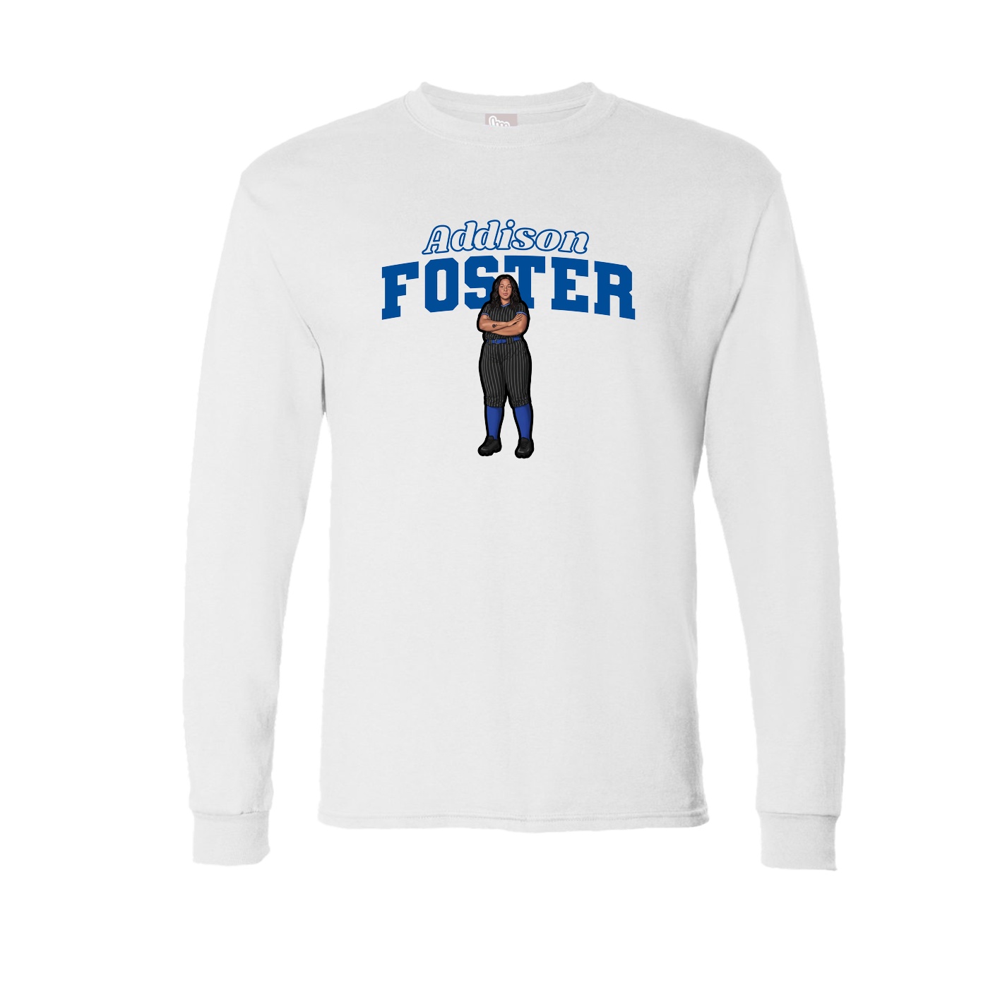 Long Sleeve Tee — Name Arch in White