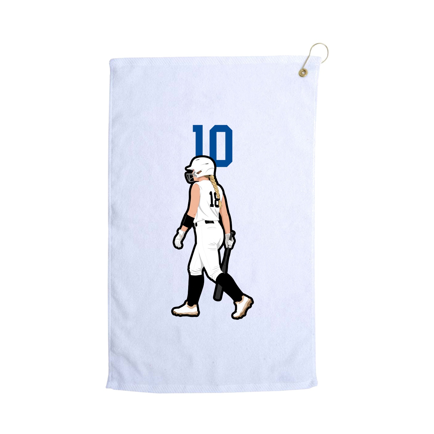 Golf Towel — Number Top in White