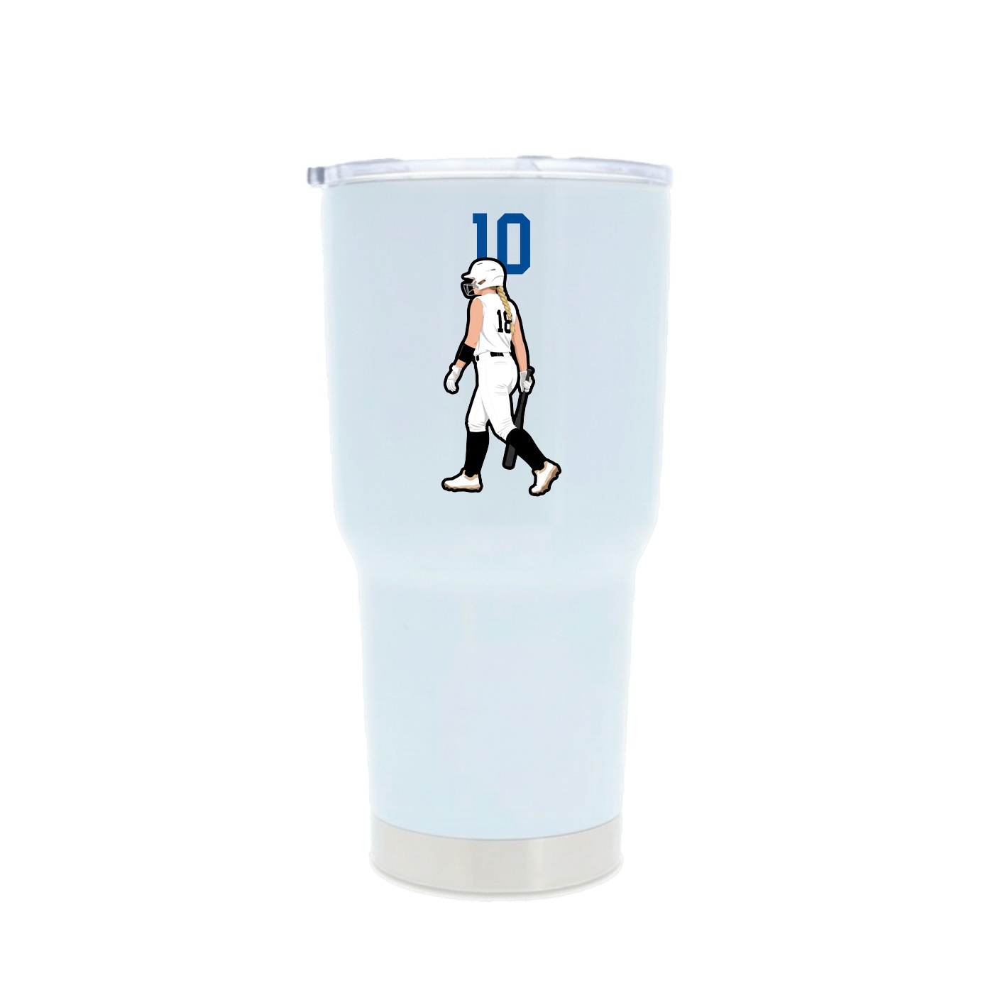 30oz Stainless Steel Tumbler — Number Top in White