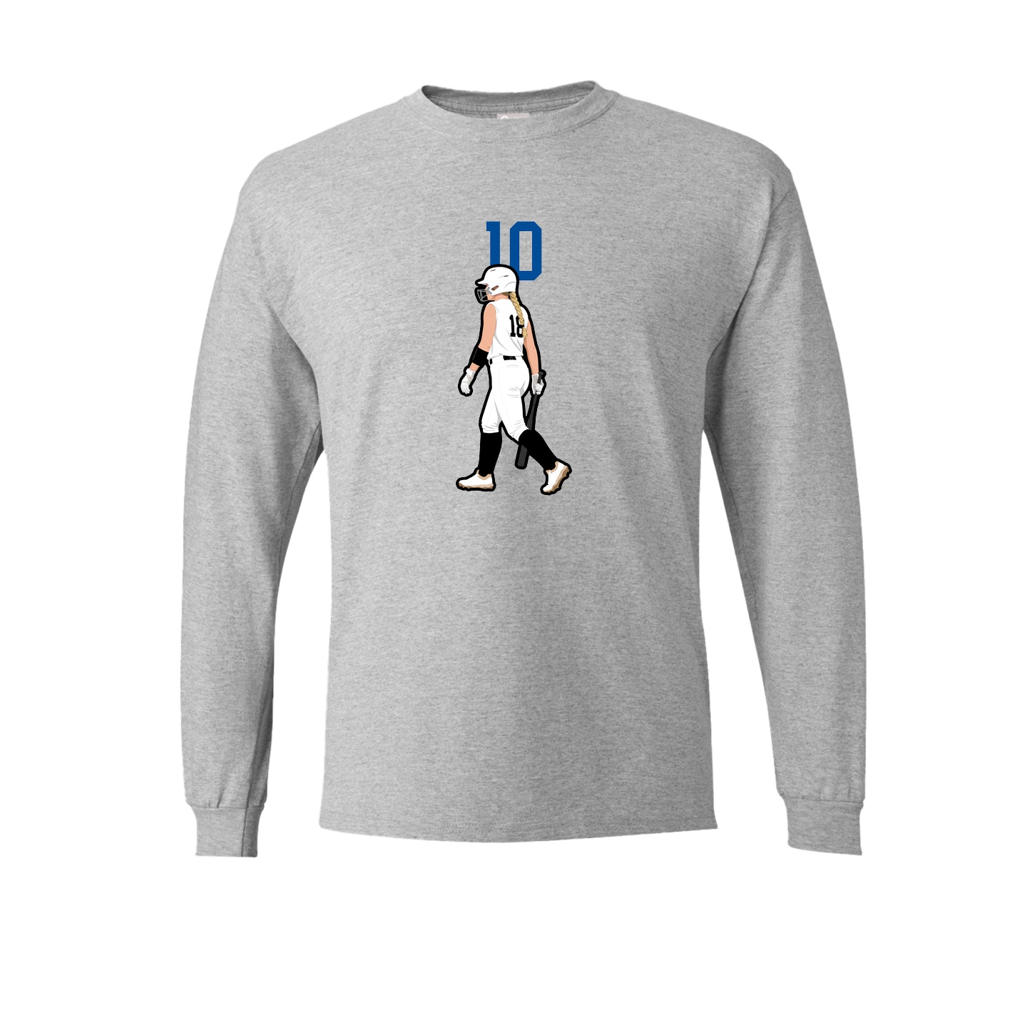 Long Sleeve Tee — Number Top in Grey