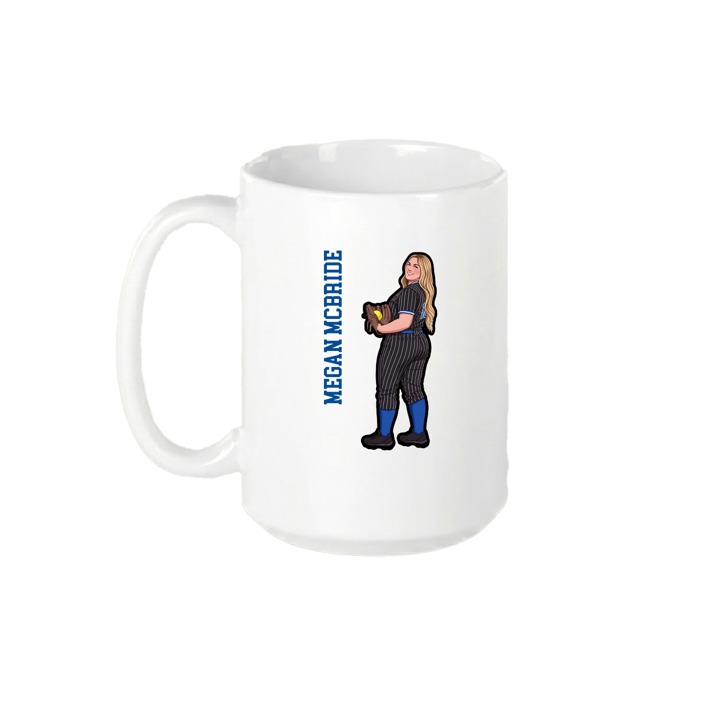 15oz Coffee Mug — Name Vertical in White