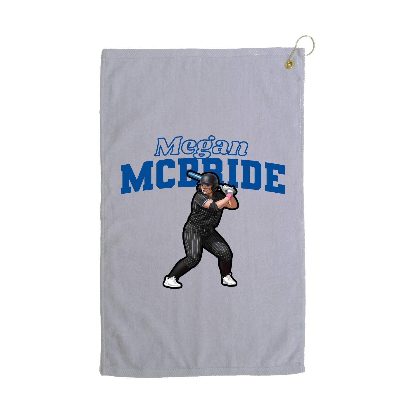 Golf Towel — Name Arch in Grey