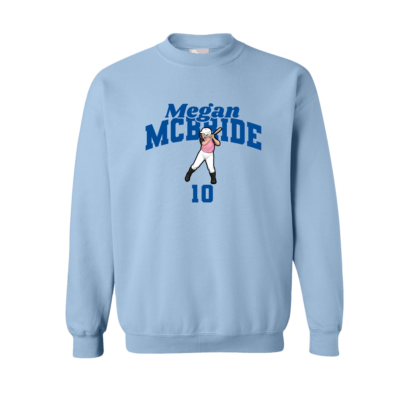 Fleece Crew — Signature Arch in Light Blue