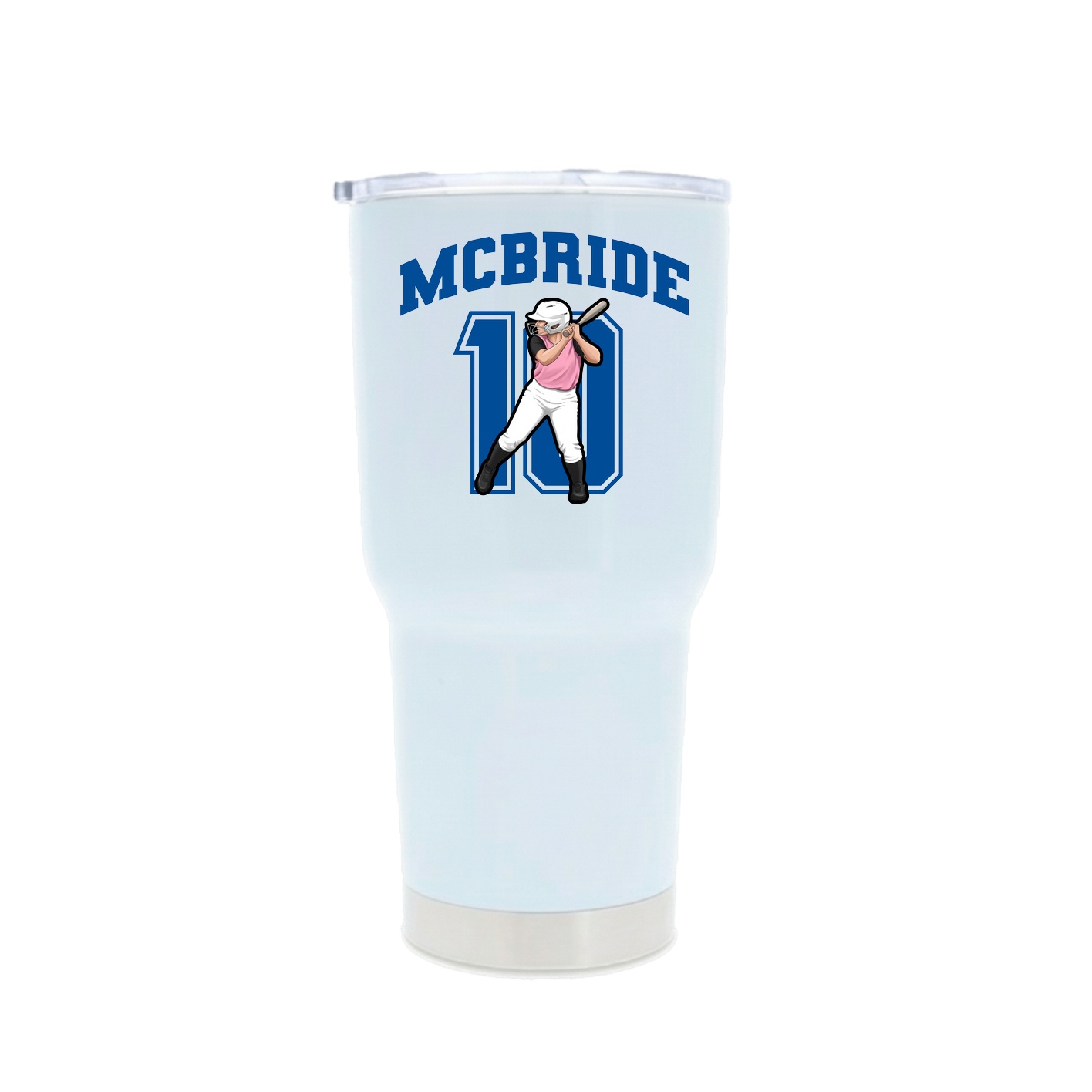 30oz Stainless Steel Tumbler — Number in White