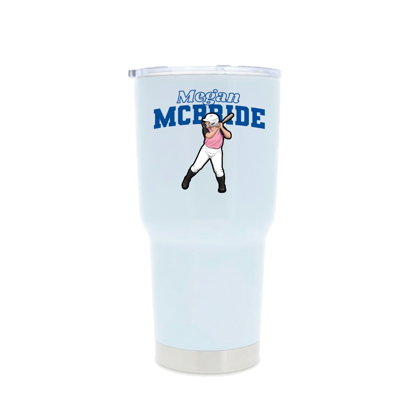 30oz Stainless Steel Tumbler — Name Arch in White
