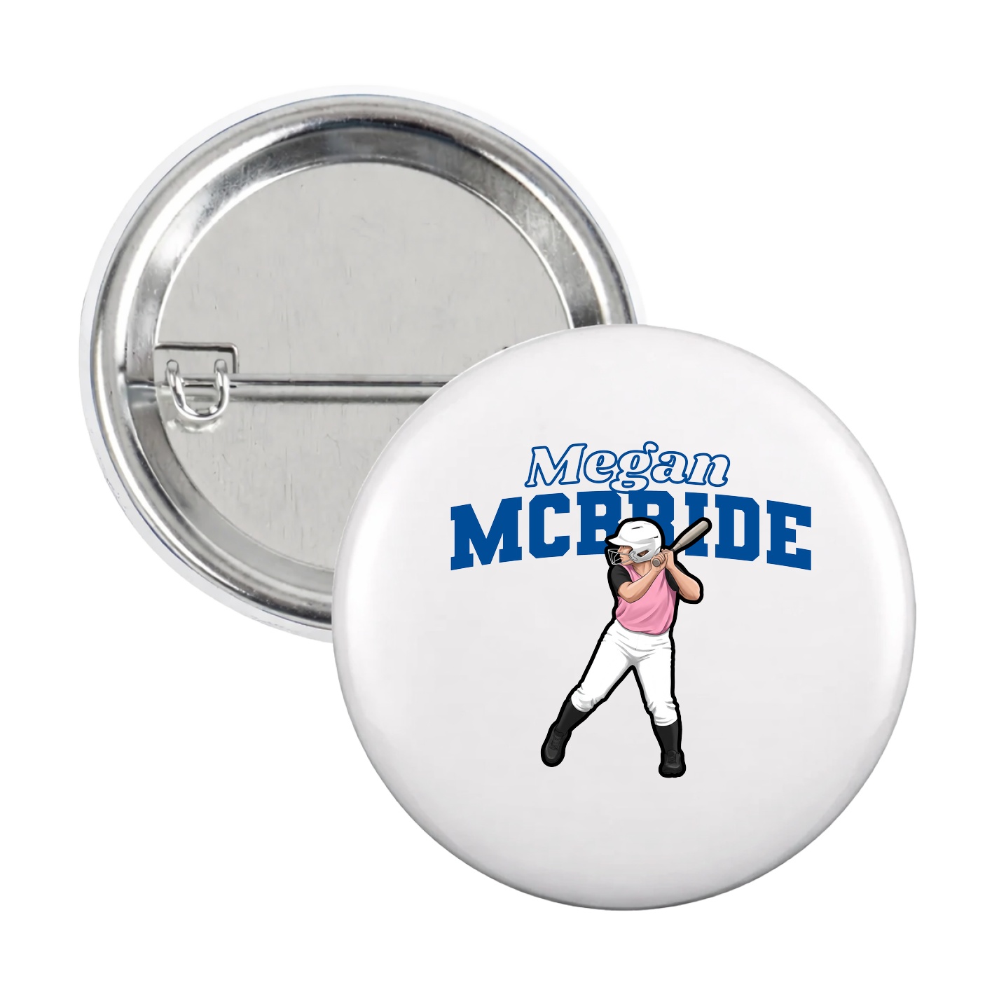 Game Day Button — Name Arch in White