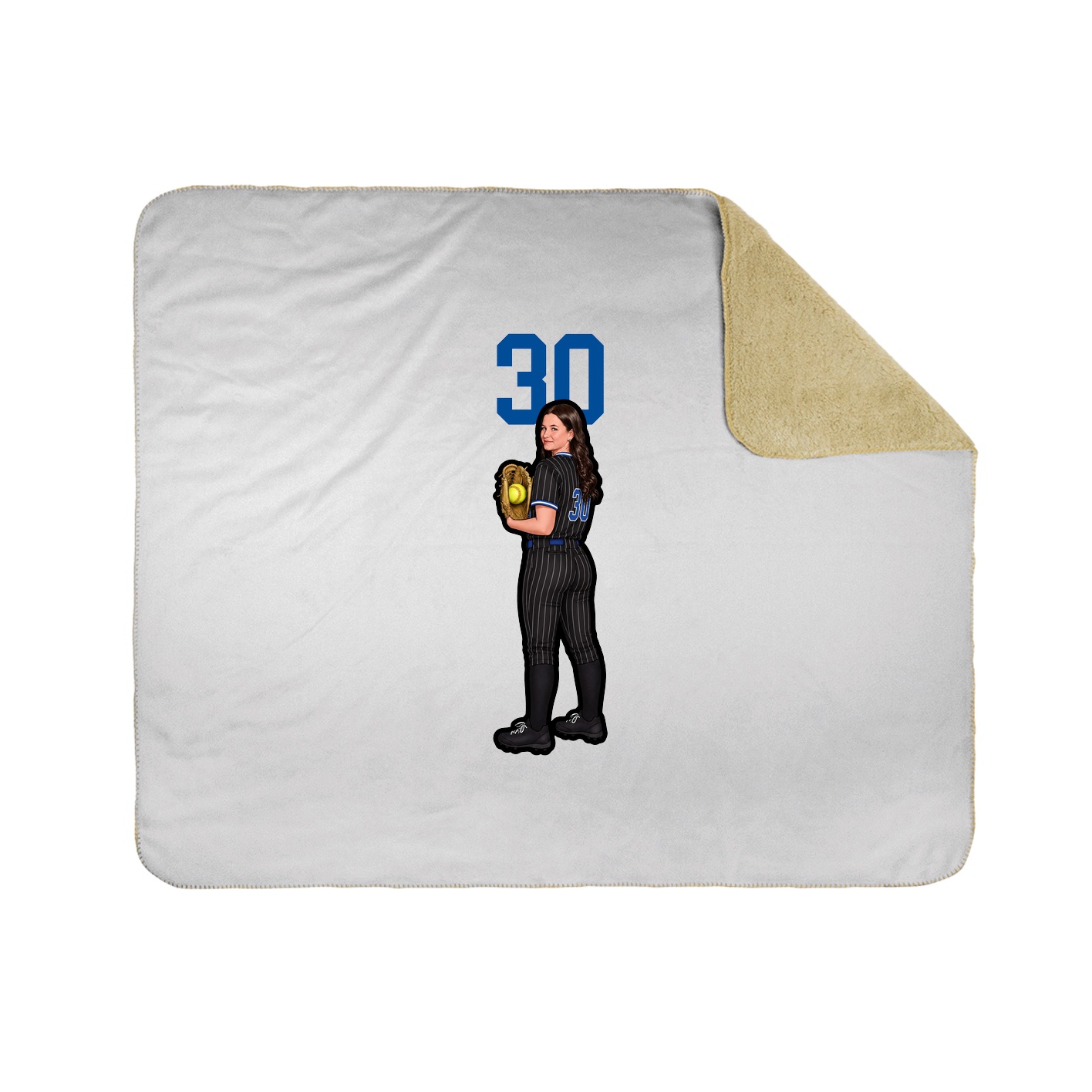 Throw Blanket — Number Top in White