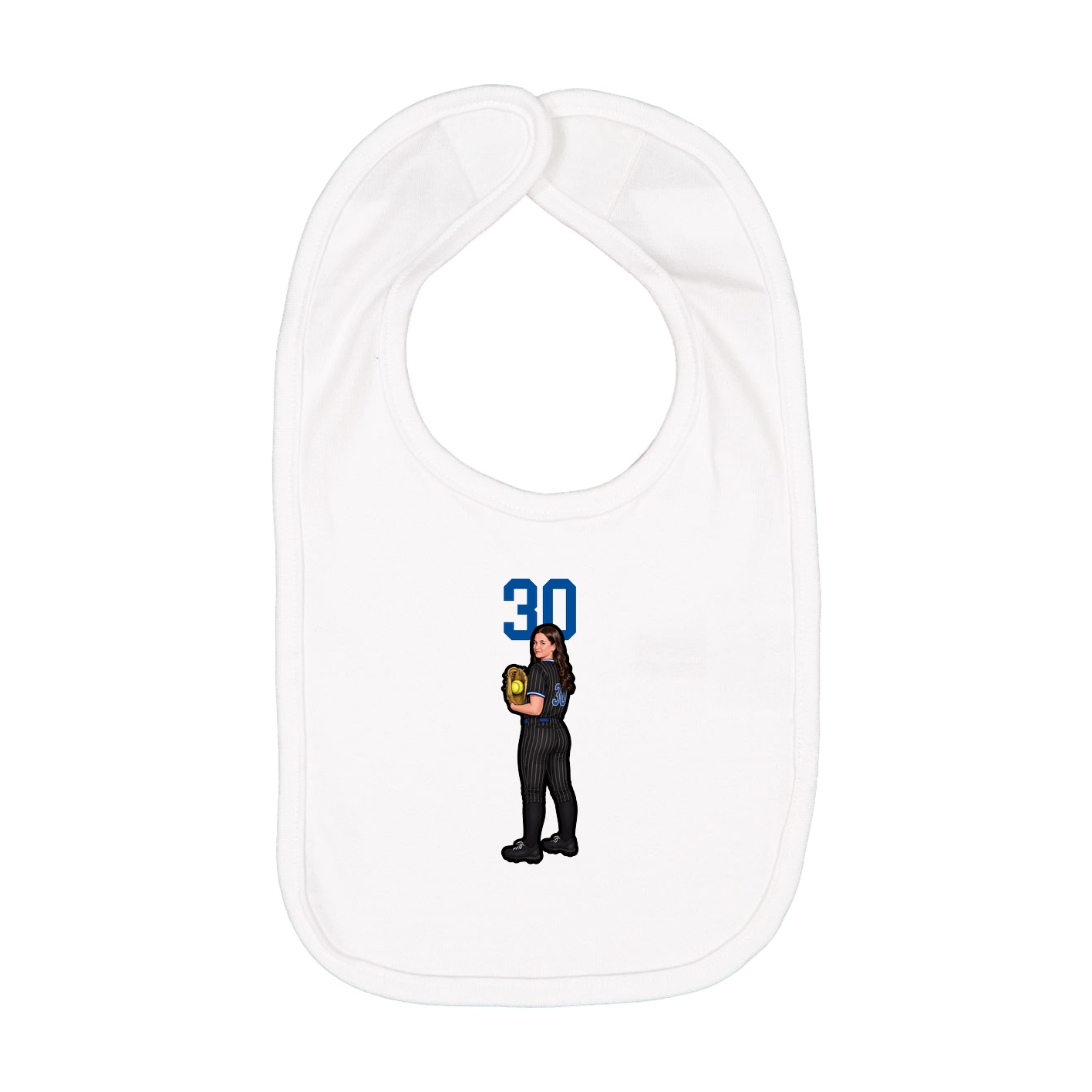 Infant Bib — Number Top in White