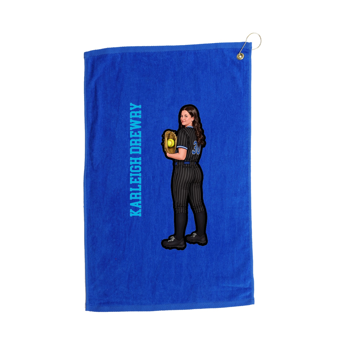 Golf Towel — Name Vertical in Royal