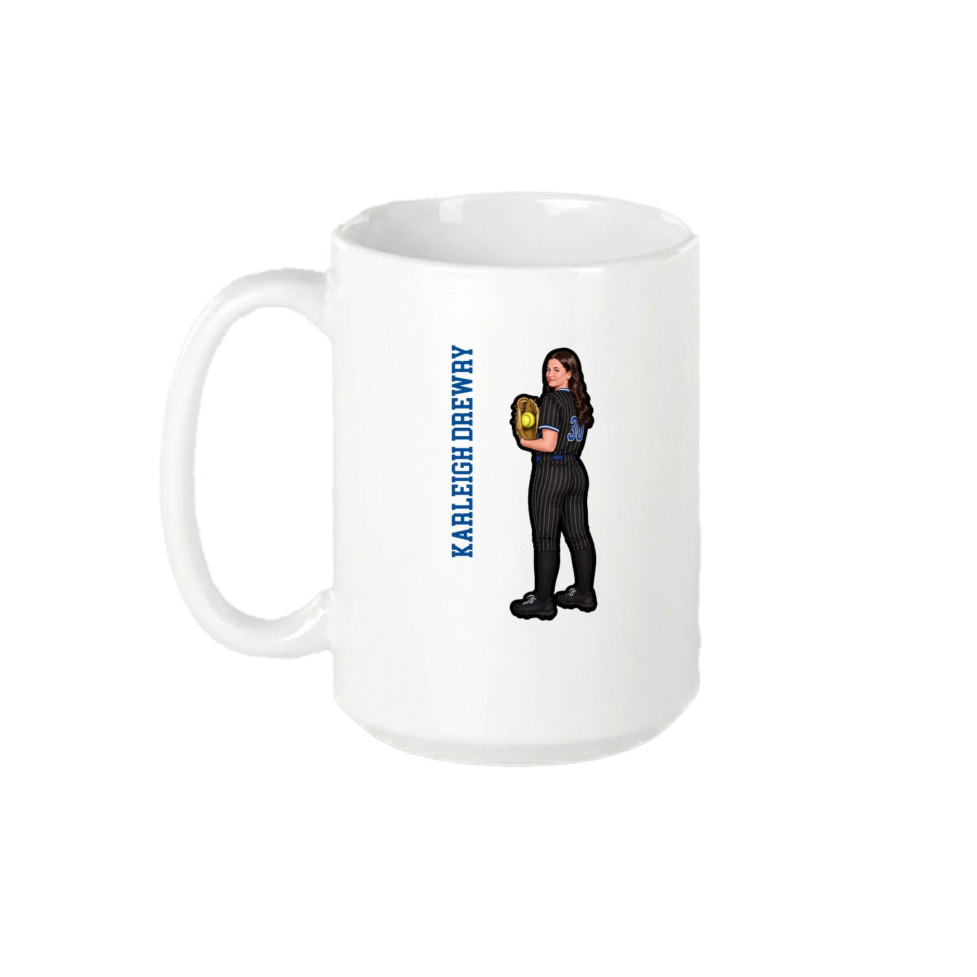 15oz Coffee Mug — Name Vertical in White