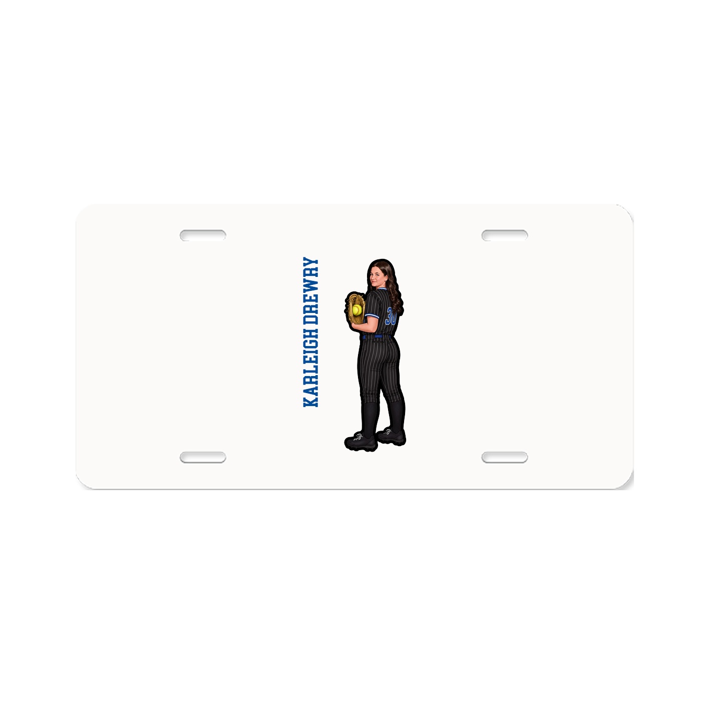 License Plate — Name Vertical in Classic