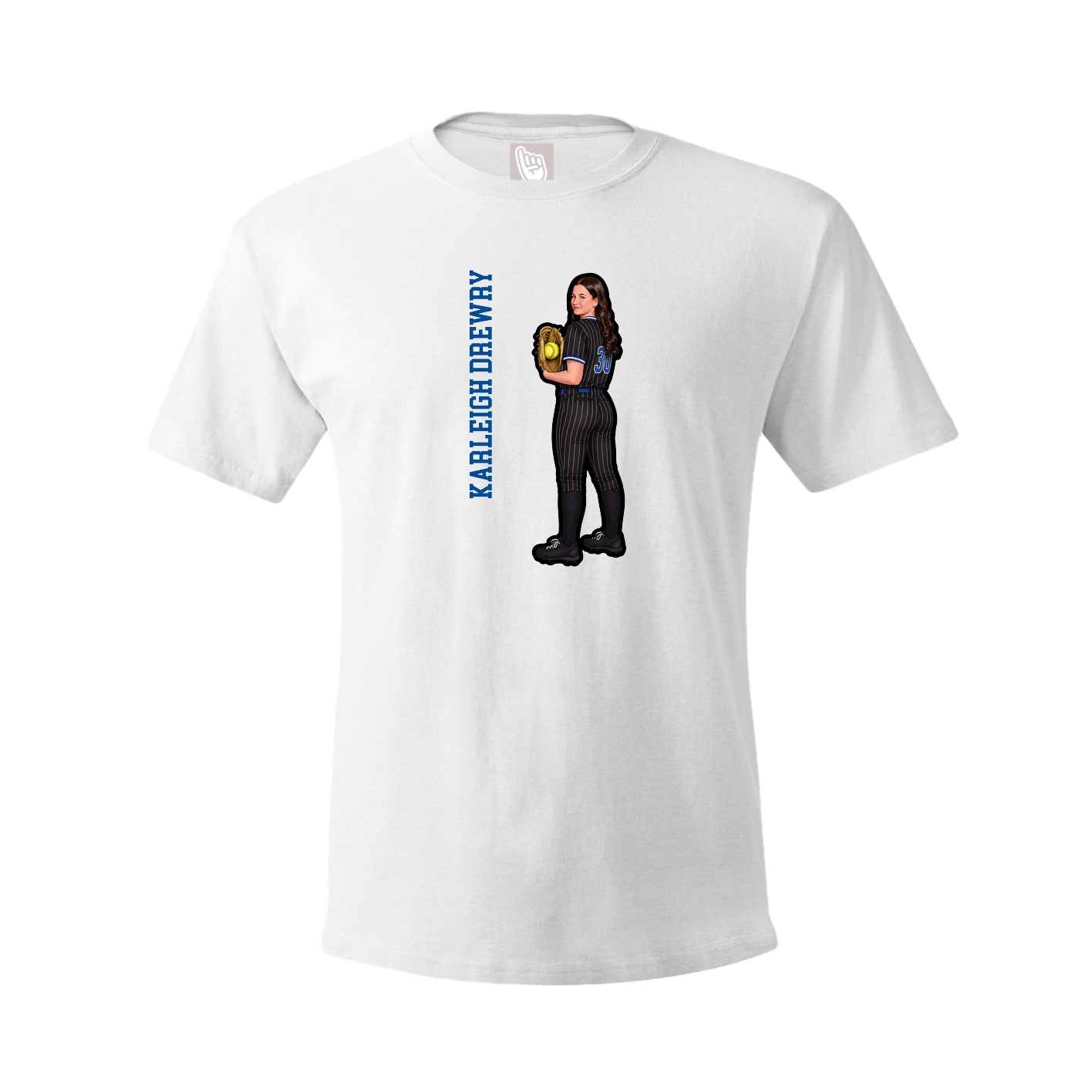 Youth Tee — Name Vertical in White