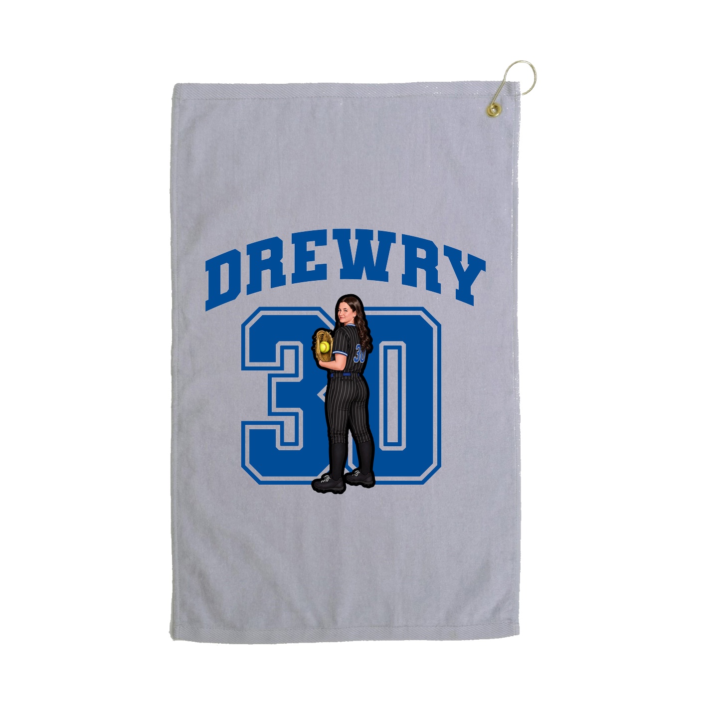 Golf Towel — Number in Grey