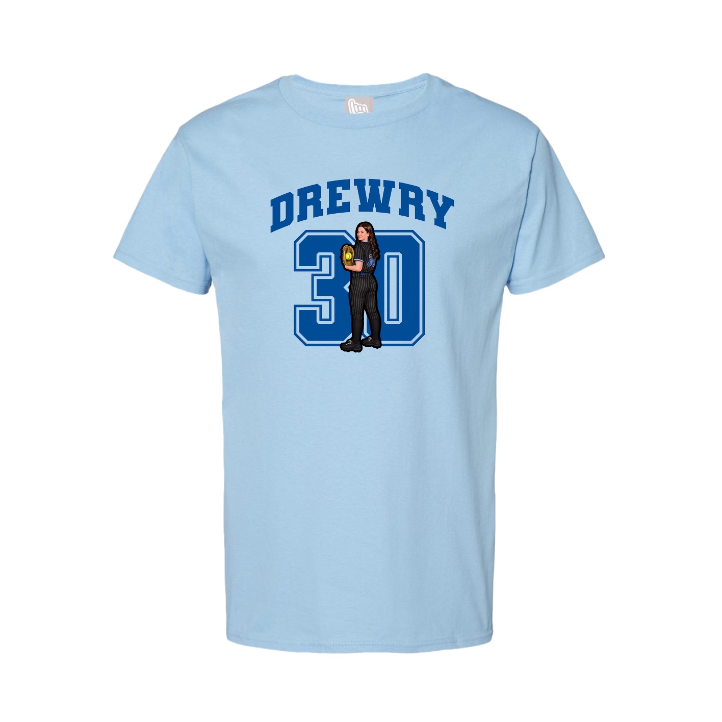 Tee — Number in Light Blue
