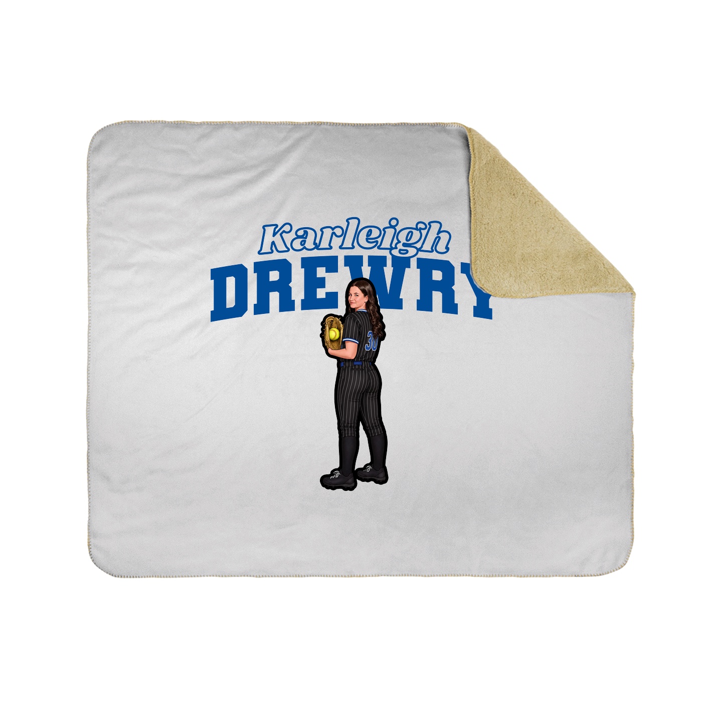 Throw Blanket — Name Arch in White
