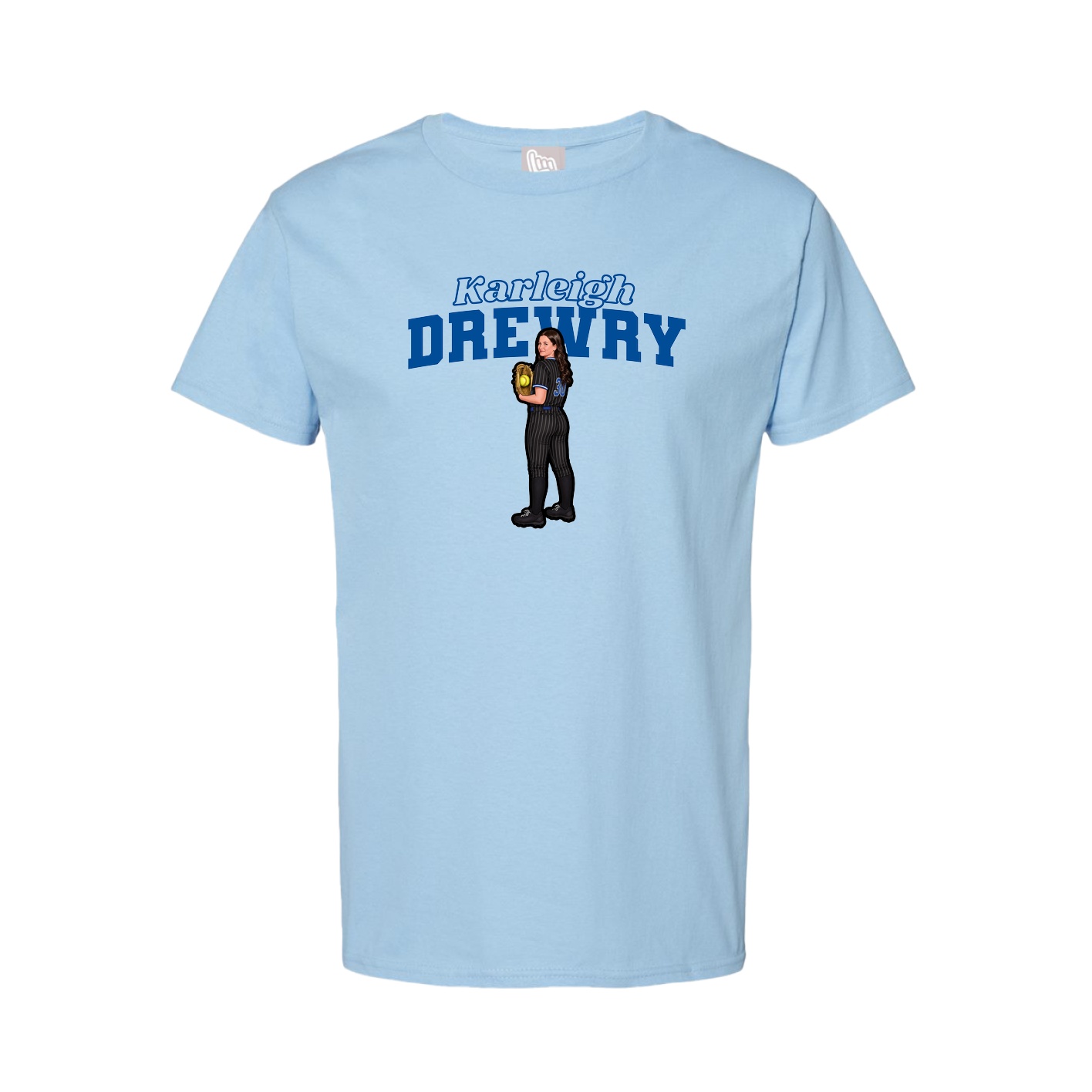 Youth Tee — Name Arch in Light Blue