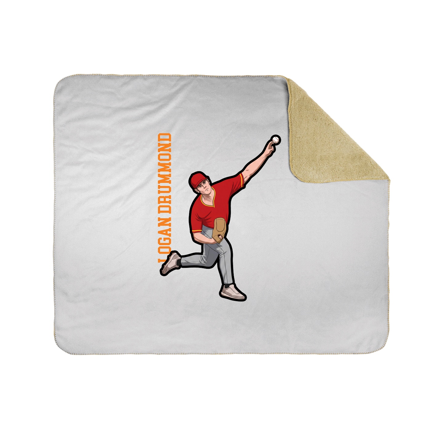 Throw Blanket — Name Vertical in White