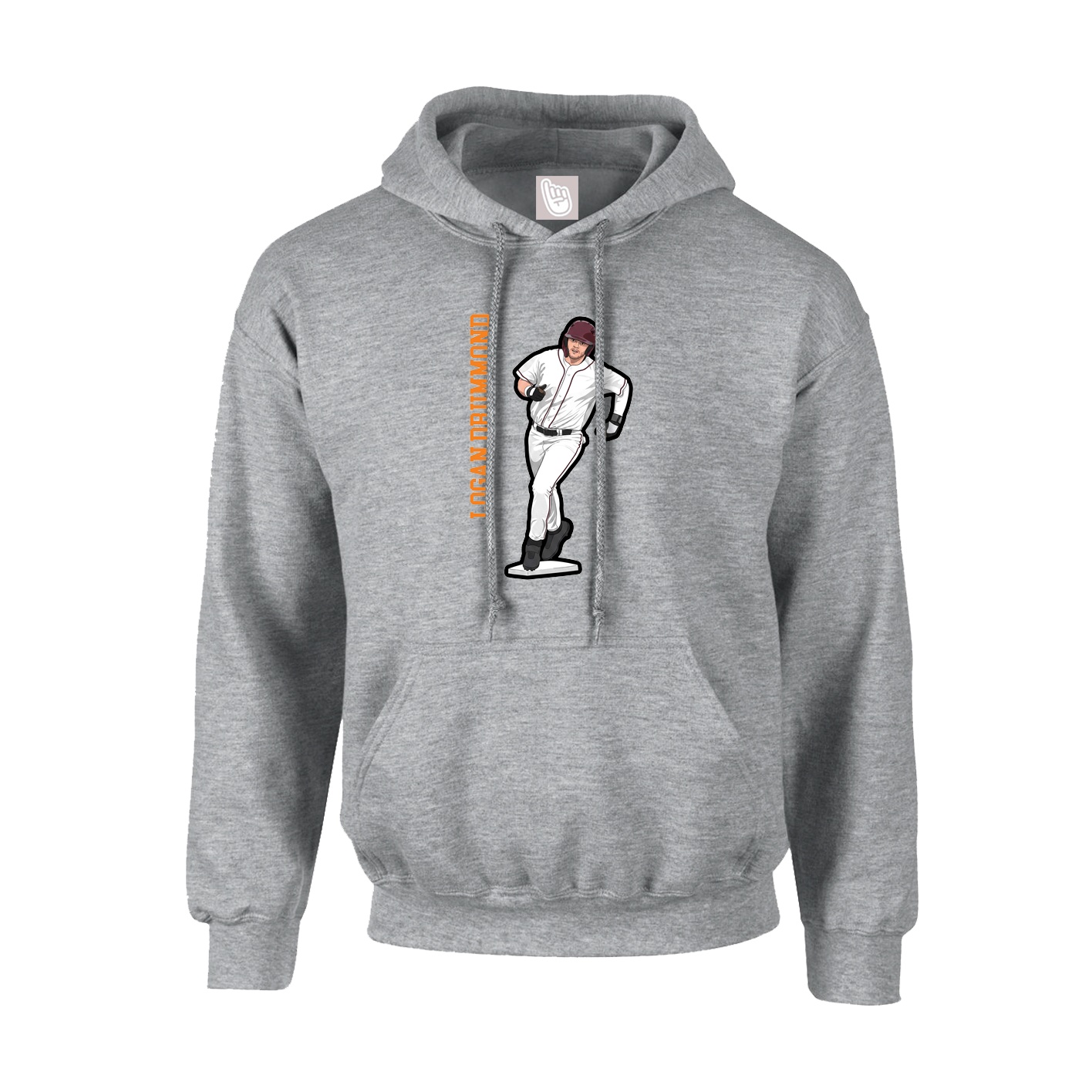 Youth Hoodie — Name Vertical in Grey