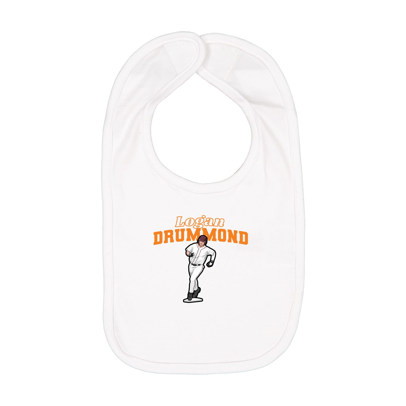 Infant Bib — Name Arch in White