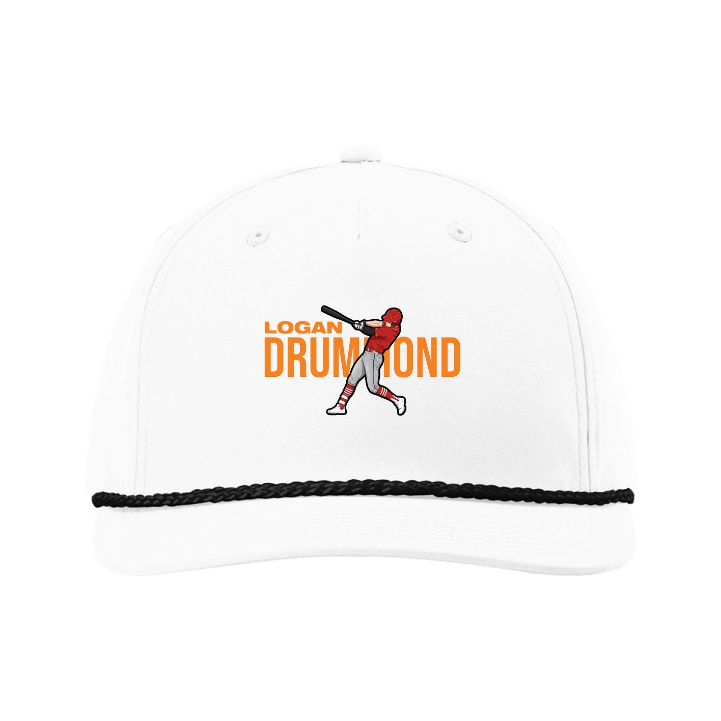 Five-Panel Classic Rope Cap — Player Name in White