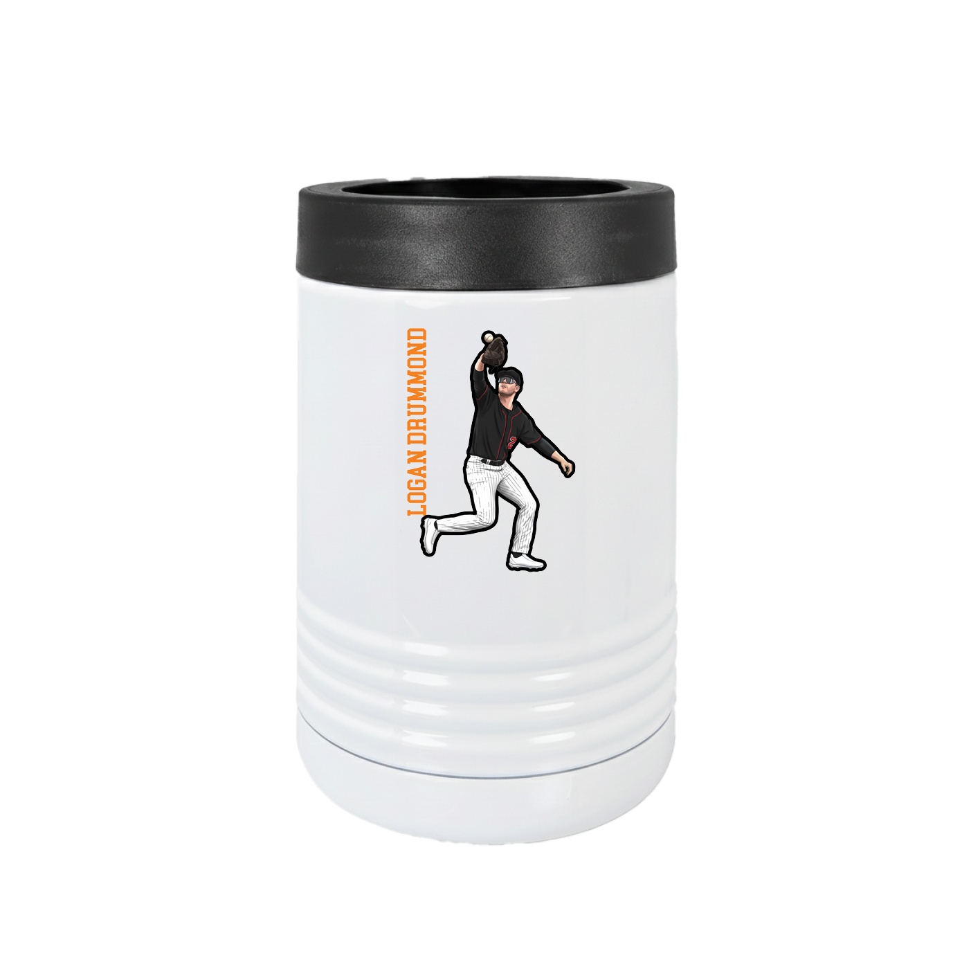 Beverage Holder — Name Vertical in White