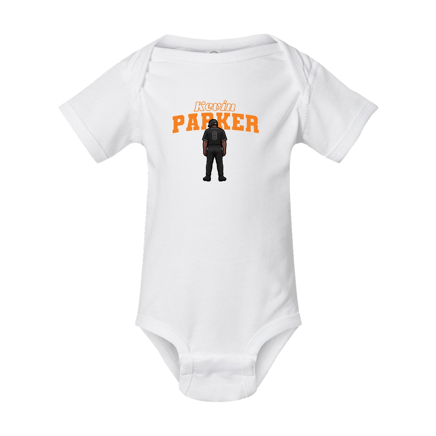 Baby Onesie — Name Arch in White