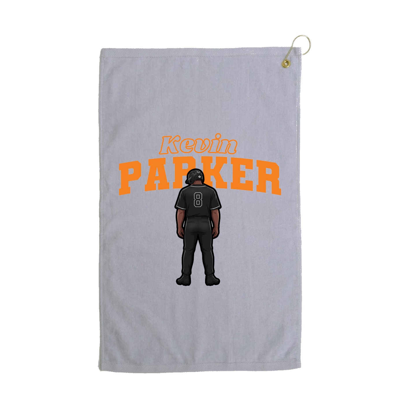 Golf Towel — Name Arch in Grey
