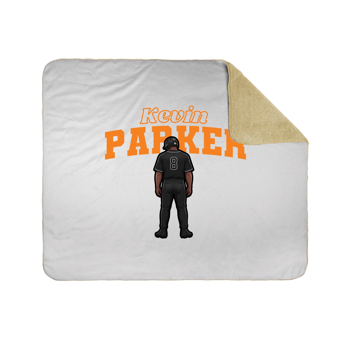 Throw Blanket — Name Arch in White